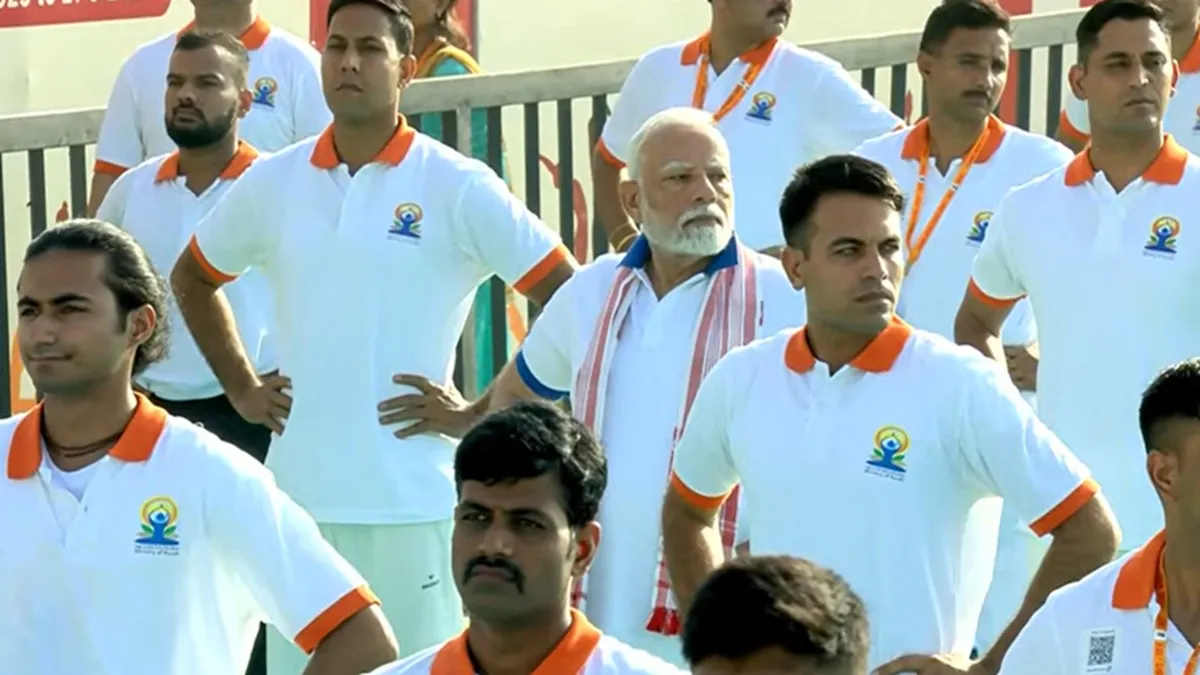 PM Modi Performs Yoga At Yoga Day